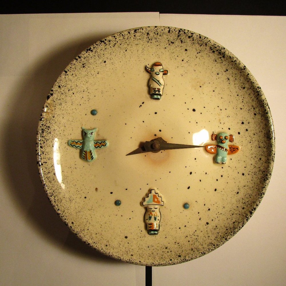 VINTAGE LOMA OF ARIZONA ORIGINAL POTTERY CLOCK